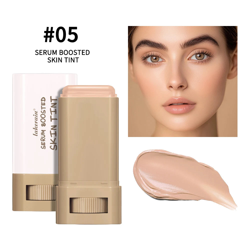 Lakerain Solid Tinted Moisturizing Serumb, Weightless, Breathable, Second-Skin Feel, Eauty Balm Serum Boosted Skin Tint Makeup