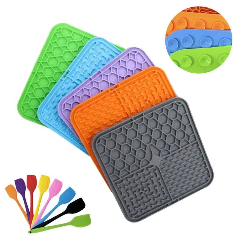 Silicone Pet Placemat for Slow Feeding - Cat and Dog Lick Mat for Controlled Eating - Feeding Supplies for Cats and Dogs