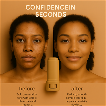 Boosted Skin Tint Foundation Stick - Smooth Plumper, High Coverage, Travel-Friendly Bronze Makeup