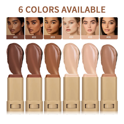 Skin Tint Foundation Stick 6 Colors Balm Serum Boosted Smooth Plumper Hight Coverage Travel Bronze Foundation Stick Makeup