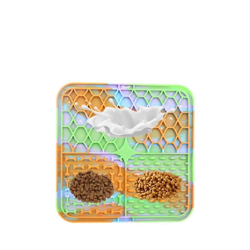 Silicone Pet Placemat for Slow Feeding - Cat and Dog Lick Mat for Controlled Eating - Feeding Supplies for Cats and Dogs