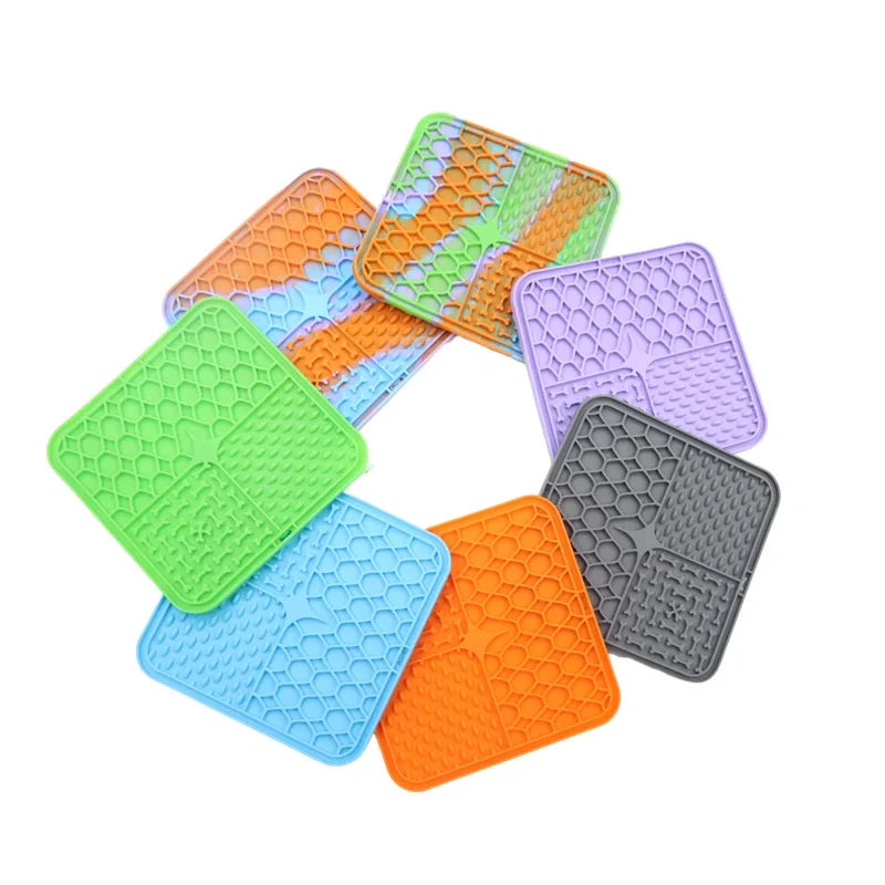 Silicone Pet Placemat for Slow Feeding - Cat and Dog Lick Mat for Controlled Eating - Feeding Supplies for Cats and Dogs