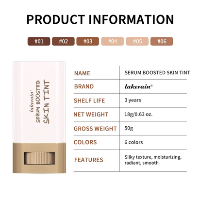 Lakerain Solid Tinted Moisturizing Serumb, Weightless, Breathable, Second-Skin Feel, Eauty Balm Serum Boosted Skin Tint Makeup
