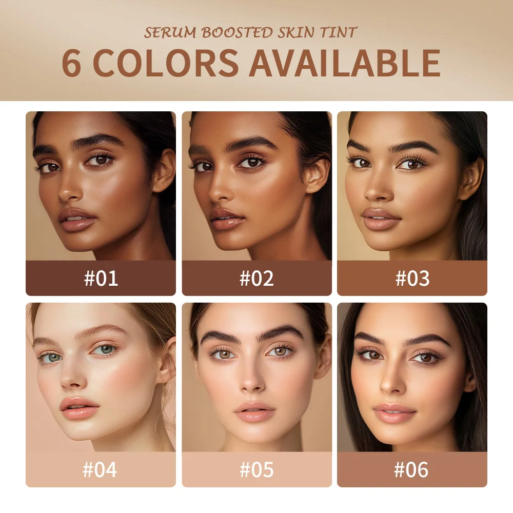 Skin Tint Foundation Stick 6 Colors Balm Serum Boosted Smooth Plumper Hight Coverage Travel Bronze Foundation Stick Makeup